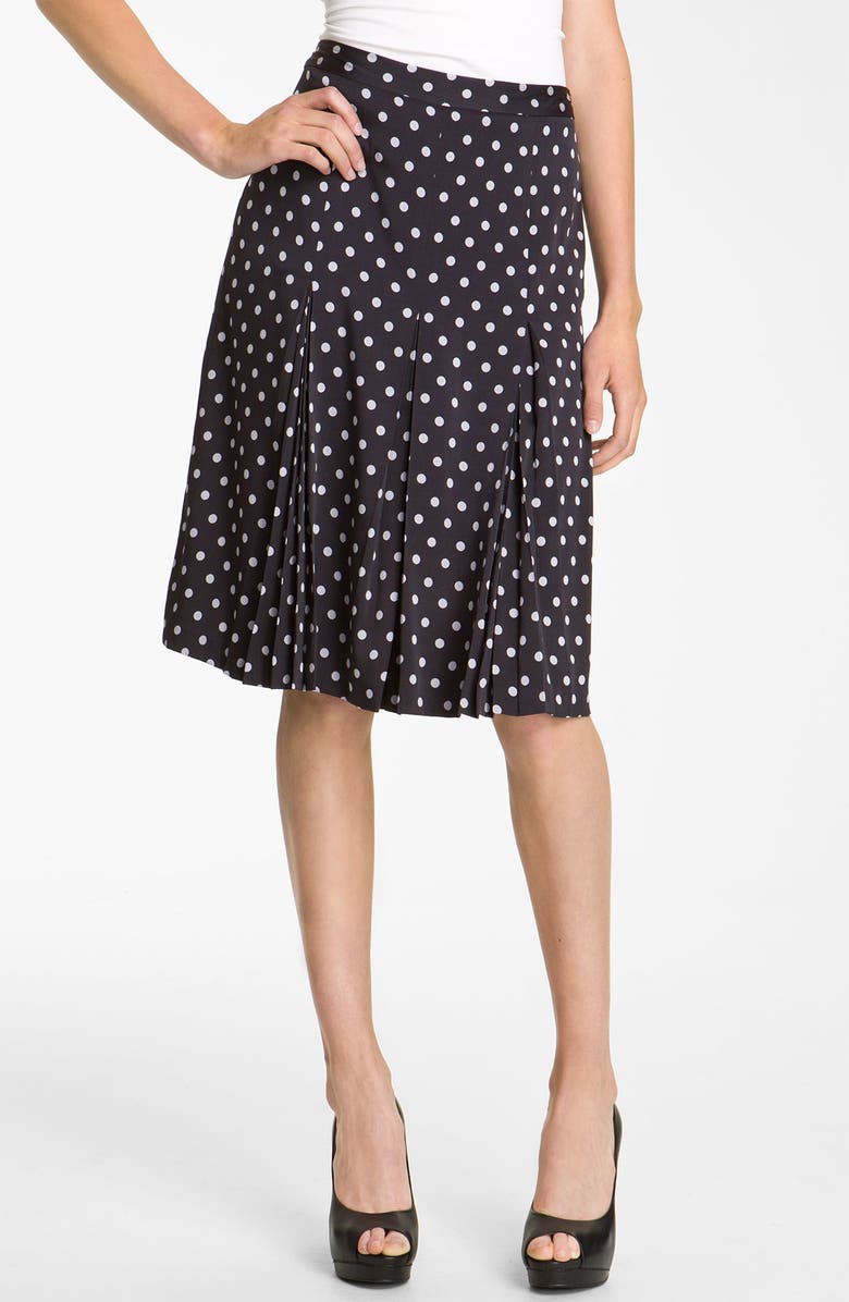 Classiques Entier<sup>®</sup> Dot Print Stretch Silk Skirt, Main, color,