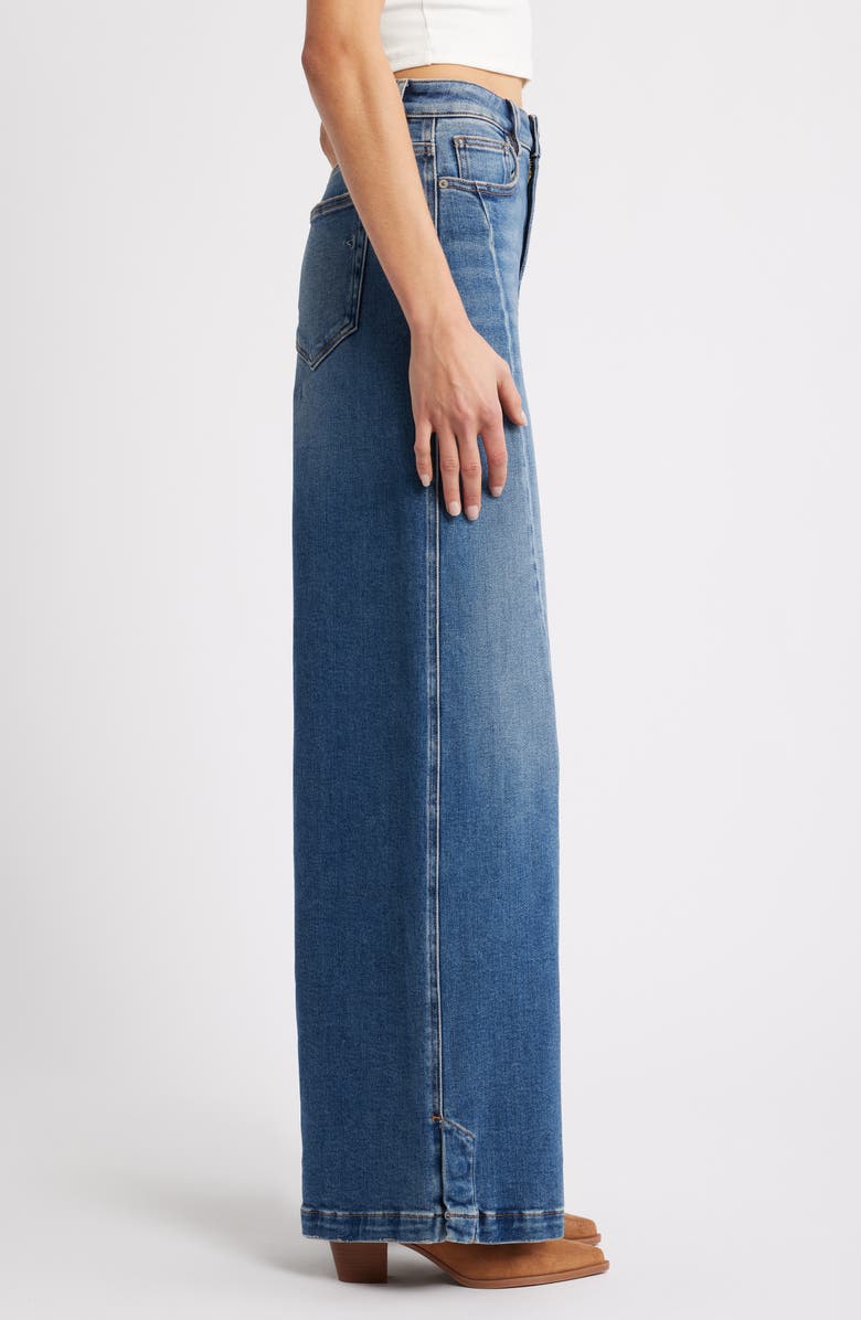 HIDDEN JEANS Twist Seam High Waist Super Wide Leg Jeans, Alternate, color, Dark Wash
