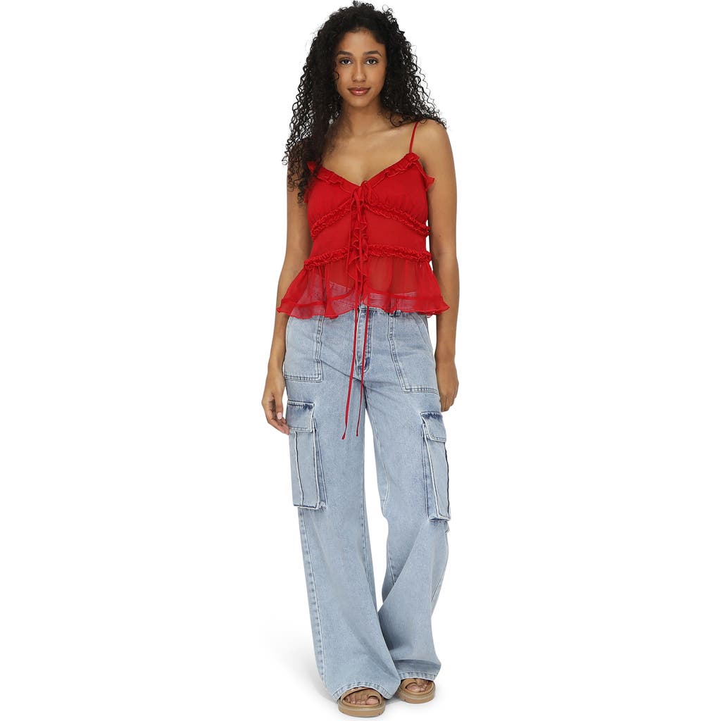 Belle & Bloom Heart Of Glass Chiffon Cami In Red