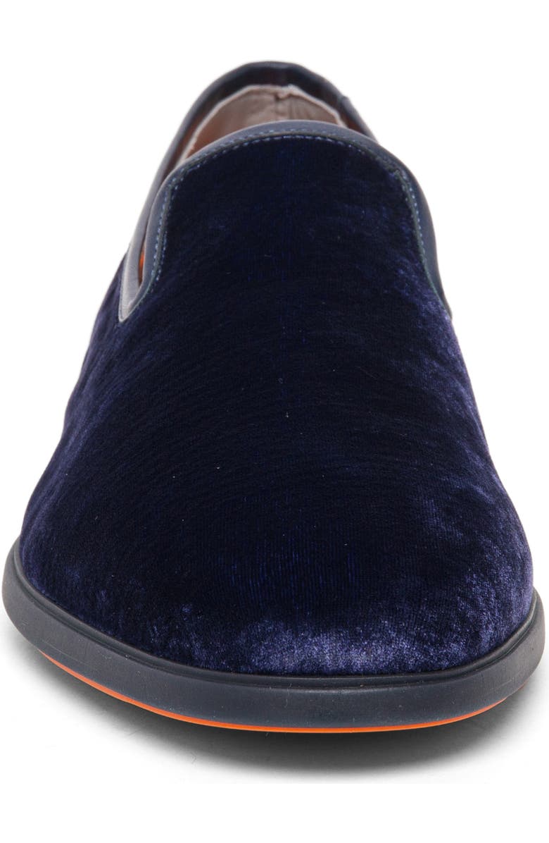 Santoni Smooth Smoking Slipper, Alternate, color, Blue
