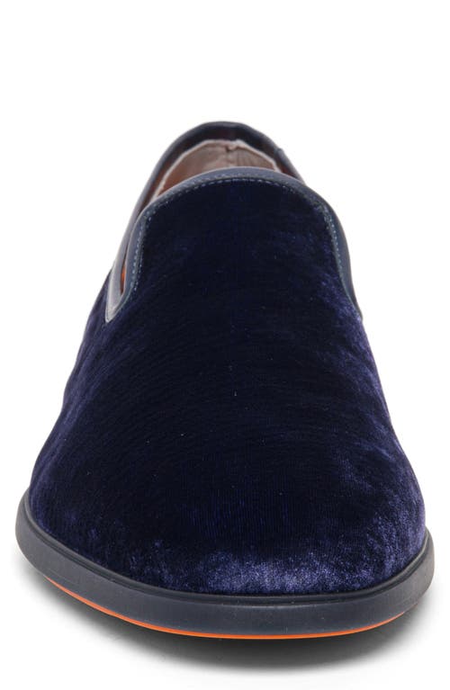 Santoni Smooth Smoking Slipper In Blue