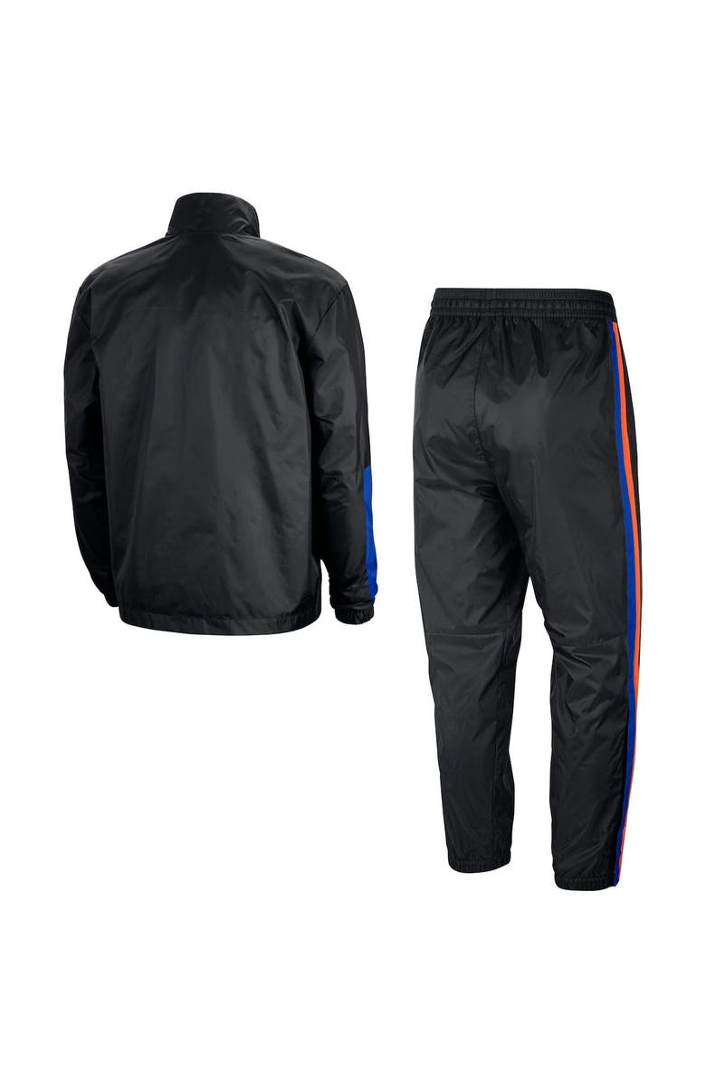 Nike Men's Nike Black/Orange New York Knicks 2022/23 City Edition Courtside Lightweight Woven Full-Zip Track Suit Set, Alternate, color,