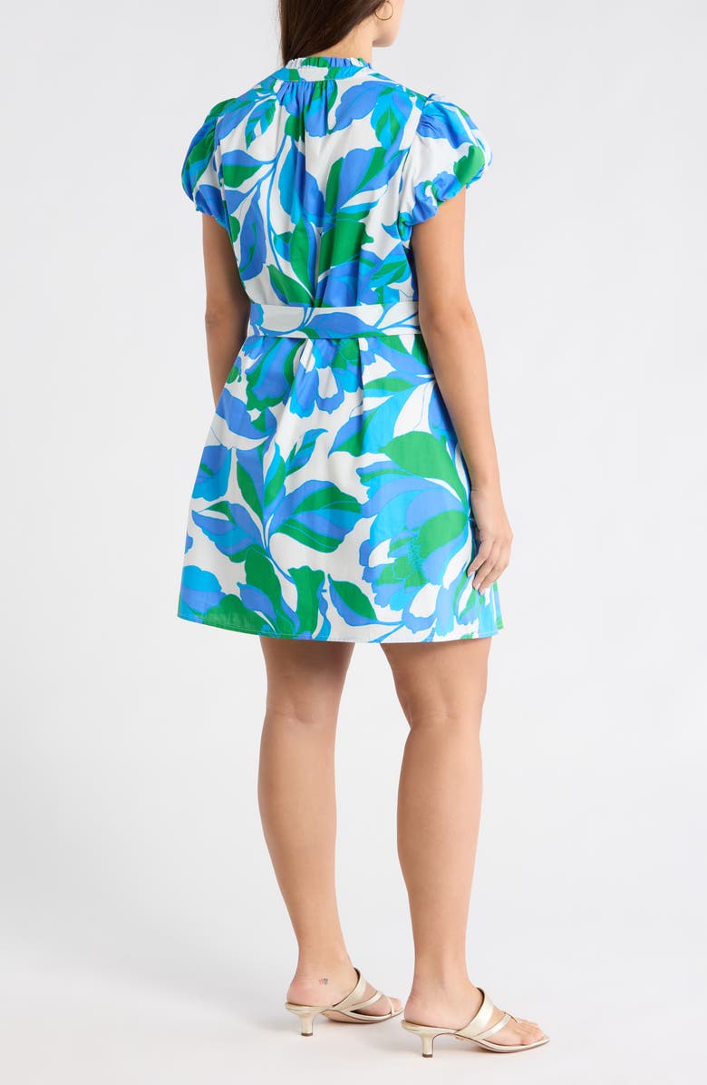 SUGARLIPS Pansie Floral Orela Shift Minidress, Alternate, color, White Blue Green