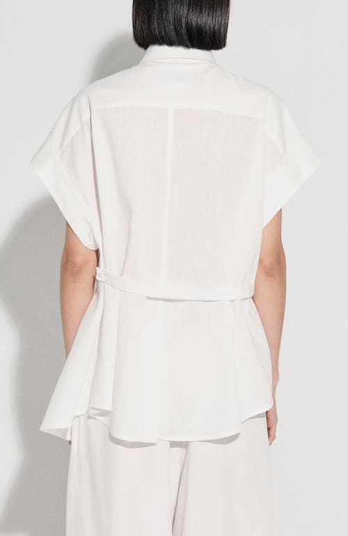 De Loreta Oeste Asymmetric Button-up Cotton Shirt In White