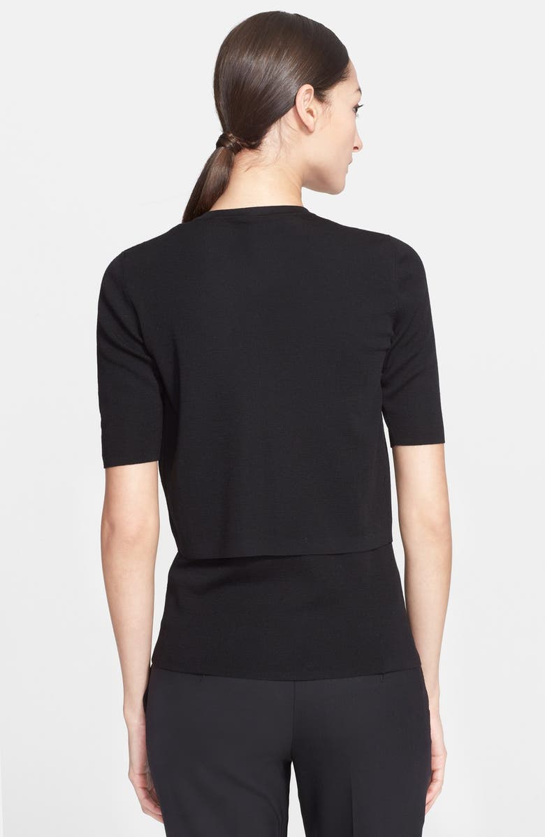 Akris punto Akris Crop Wool Cardigan, Alternate, color, Black