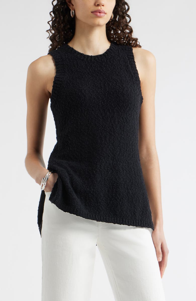 Nordstrom Textured Sweater Tank, Main, color, Black