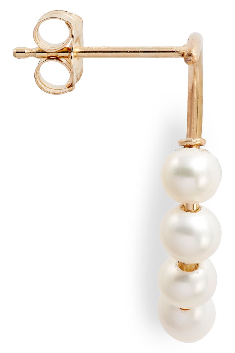 Pearl Frontal Hoop Earrings, Alternate, color, GOLD/ PEARL