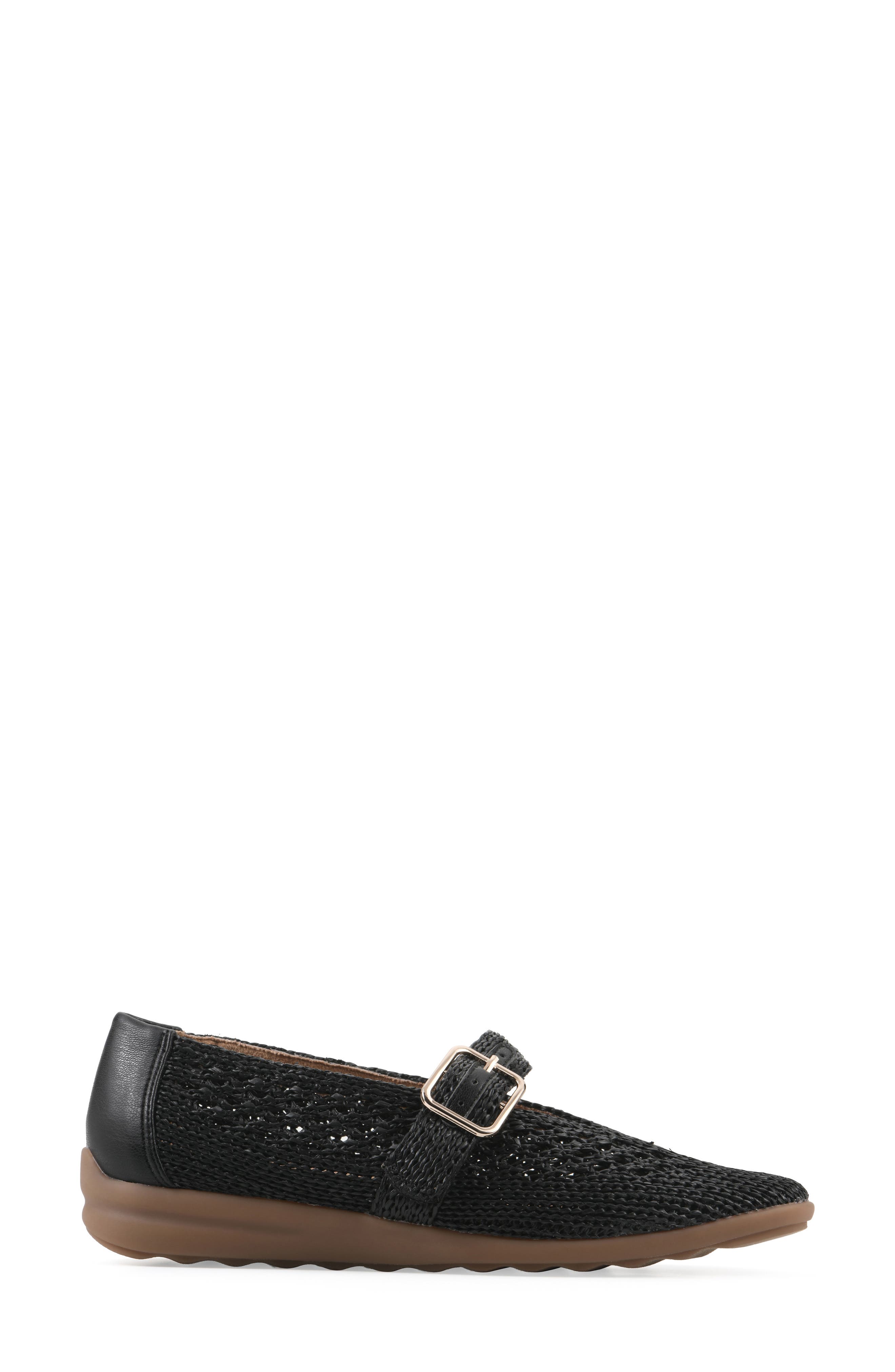 CLIFFS BY WHITE MOUNTAIN Cordette Woven Mary Jane Flat, Alternate, color, Black/ Fabric