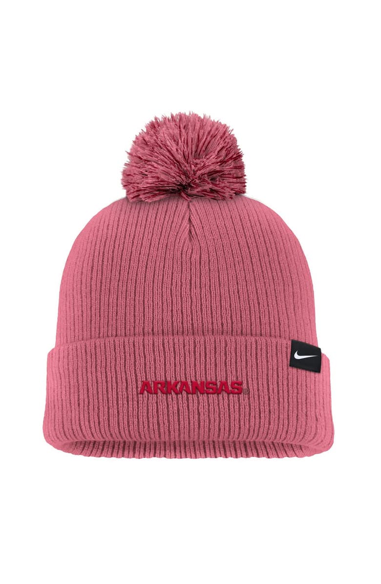 Nike Men's Nike Pink Arkansas Razorbacks Tonal Peak Cuffed Knit Hat with Pom, Alternate, color, Pink