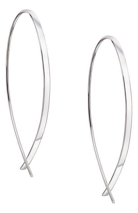 14K Gold Small Upside Down Hoop Earrings