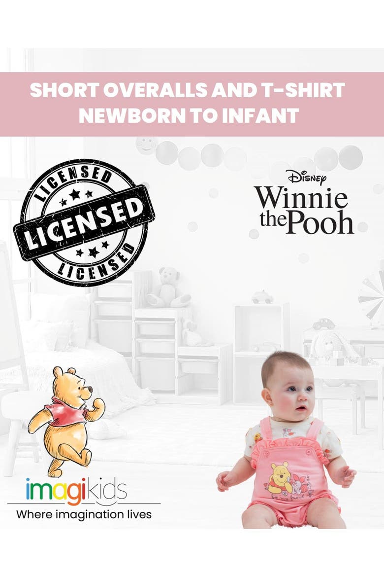 Winnie the Pooh 2-Piece Shortall and T-Shirt Set, Alternate, color, Pink Cream Pooh Piglet