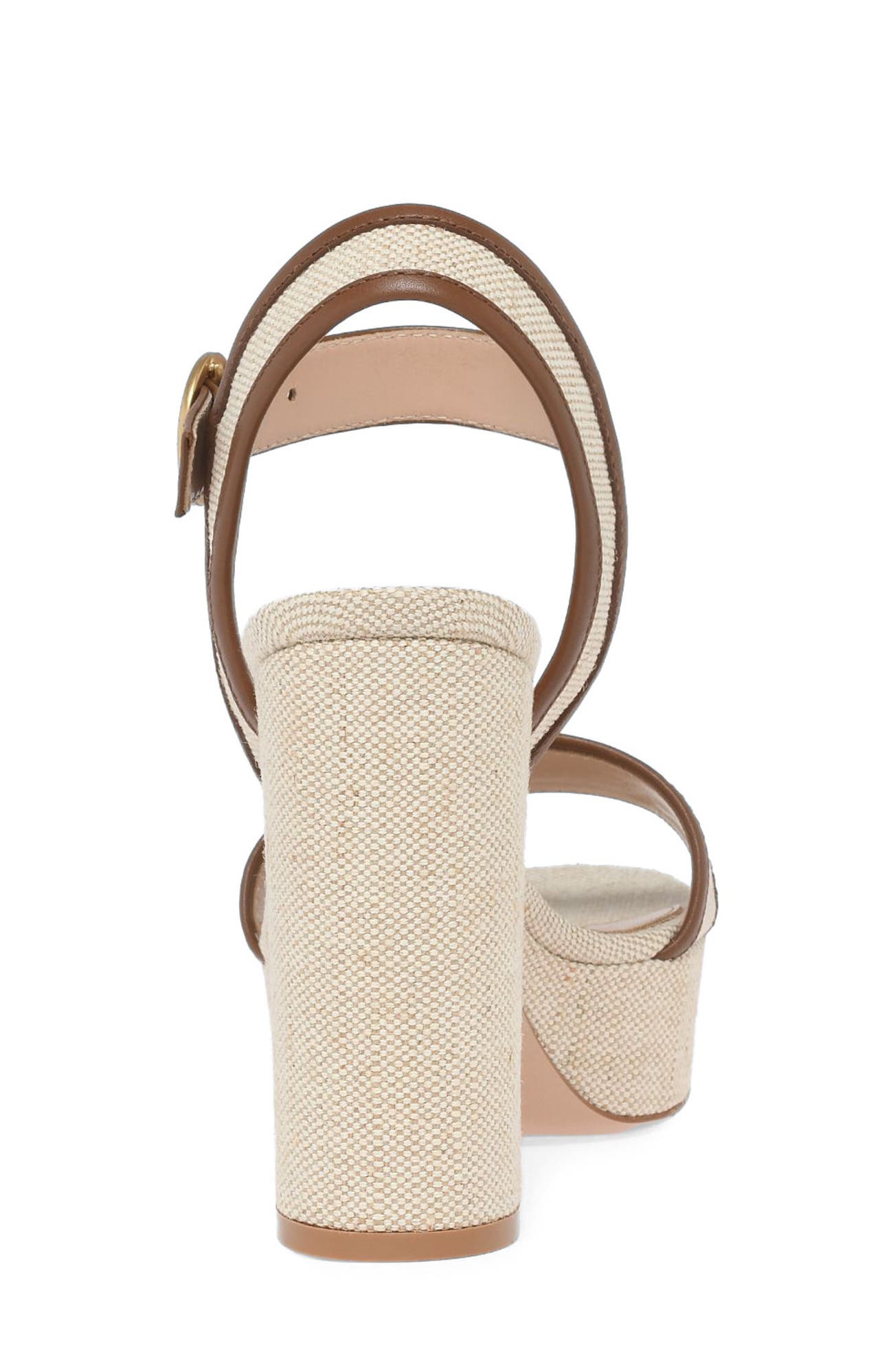 Milos Sandals, Alternate, color, Brown Fabric and Nappa