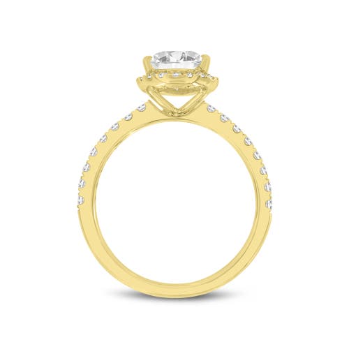 Luvmyjewelry Noor 14k Yellow Gold Pear Lab Grown Diamond Halo Engagement Ring In 14k Yellow Gold