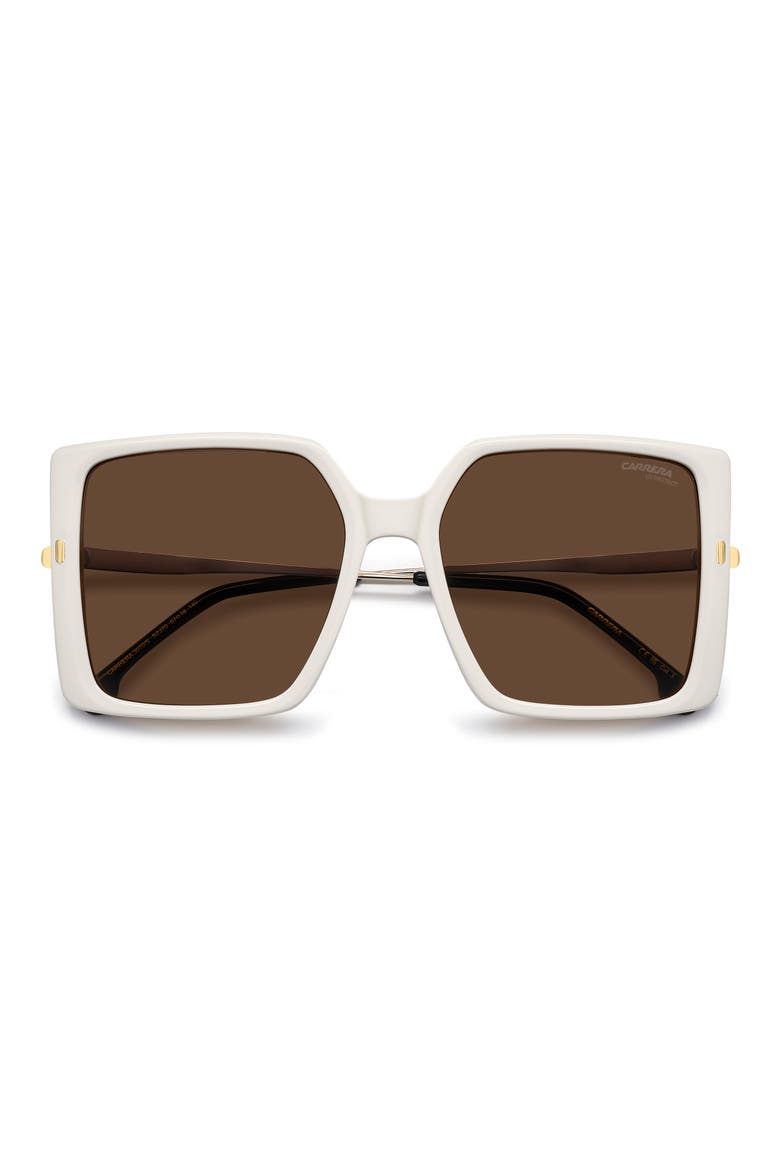 57mm Rectangular Sunglasses, Alternate, color, IVORY/ BROWN