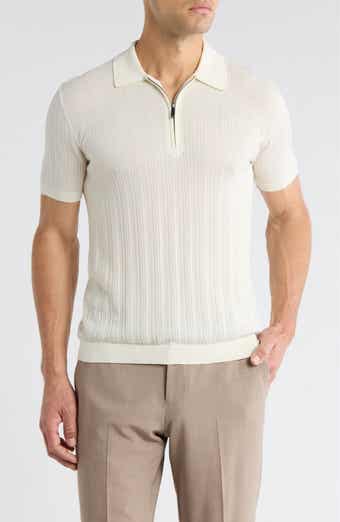Textured Quarter Zip Polo