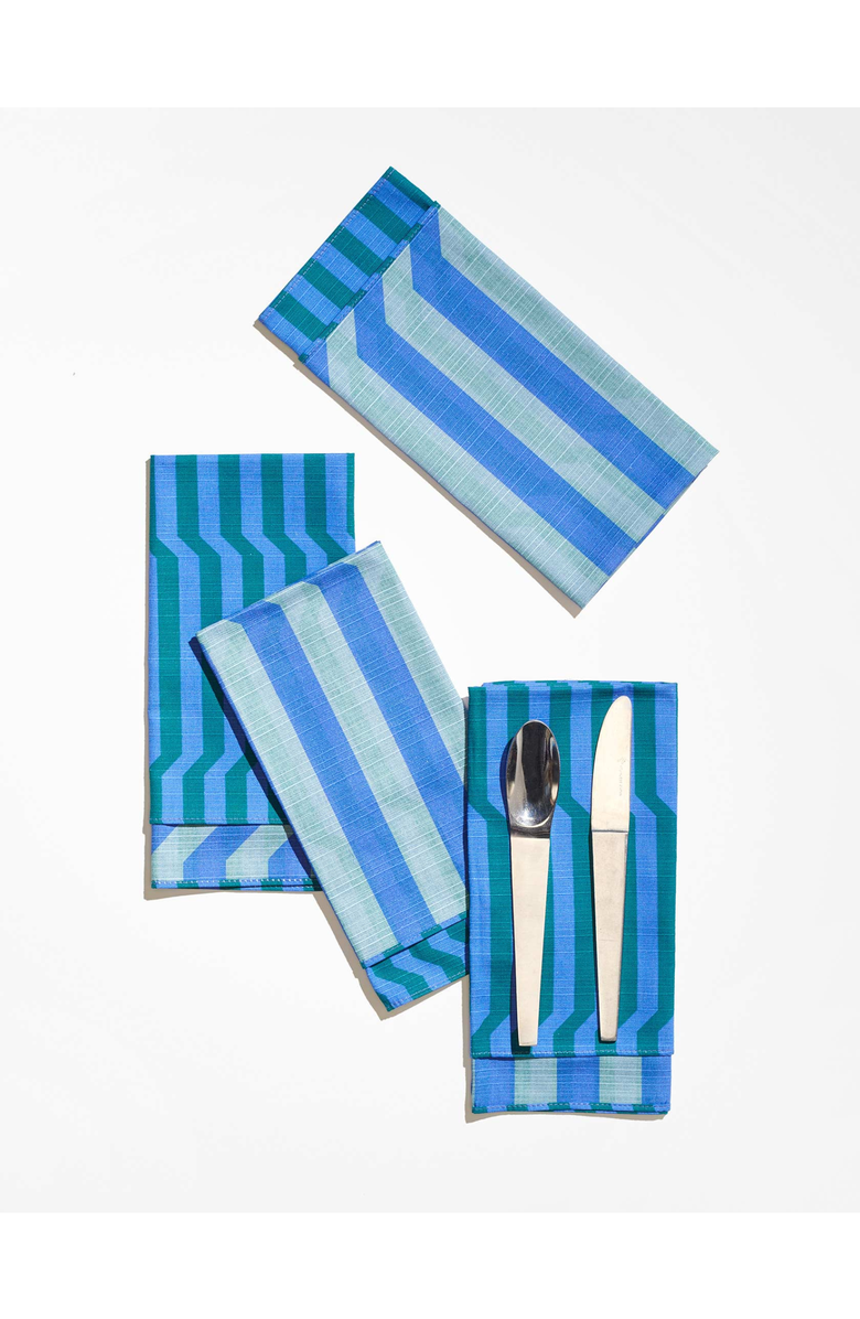 Tortuga Forma Stripe Dinner Napkins - High Season Set of 4, Main, color, Marine