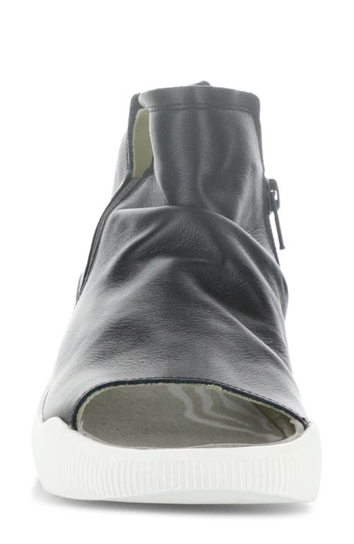 Softinos By Fly London Wish Platform Wedge Sandal In Black