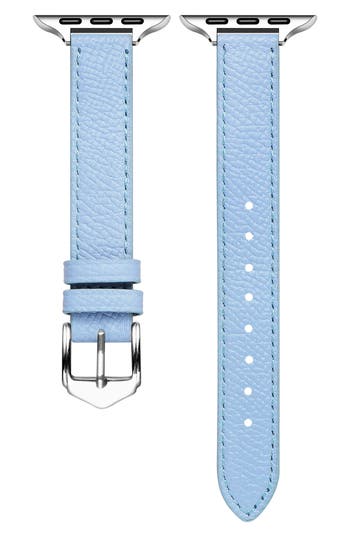 The Posh Tech Cleo Leather Apple Watch® Watchband In Ice Blue