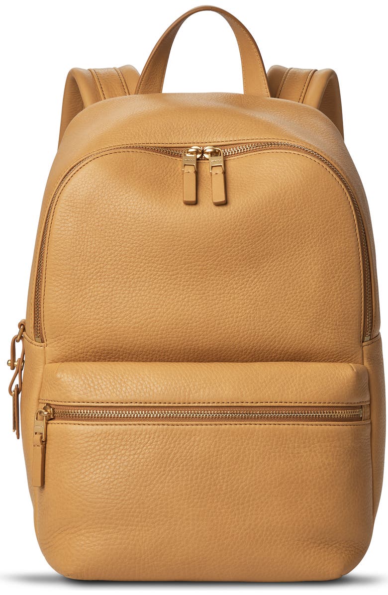 Shinola Small Runwell Leather Backpack, Main, color, Honey