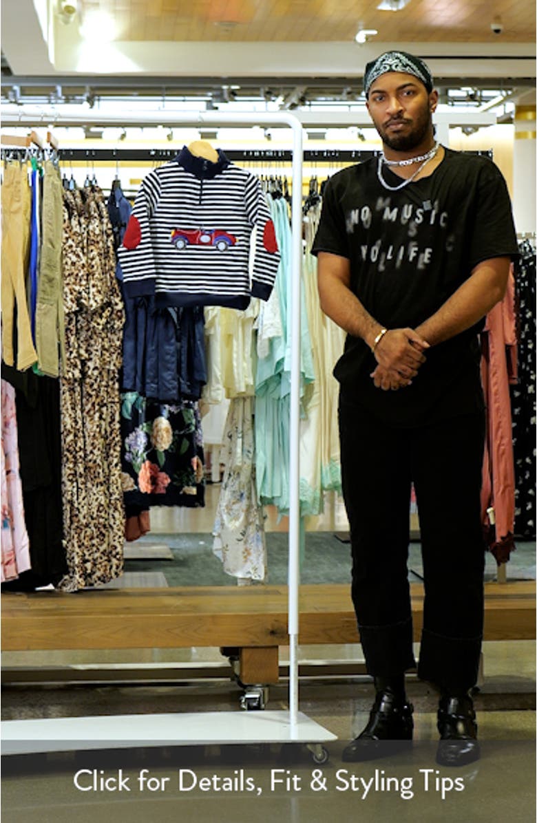 Kids' Classic Car Appliqué Stripe Cotton Quarter Zip Sweatshirt, sales video thumbnail