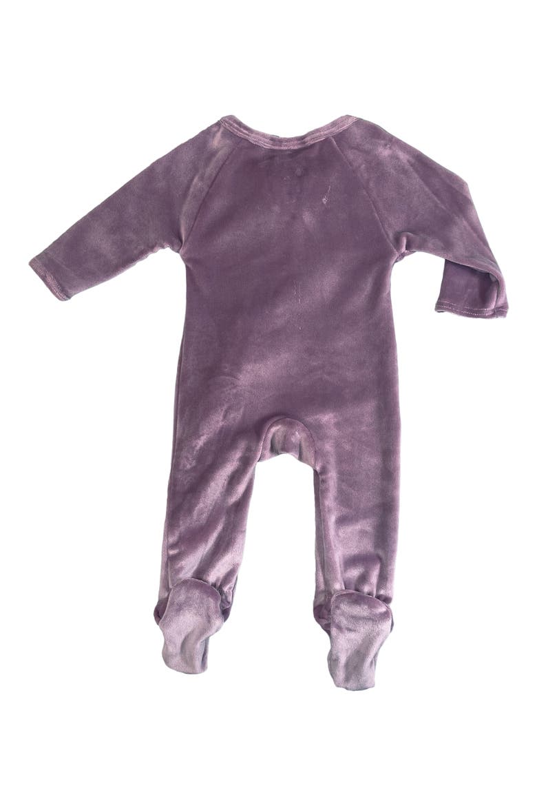 Stretchy Velvet 3-Piece Footie Set, Alternate, color, purple