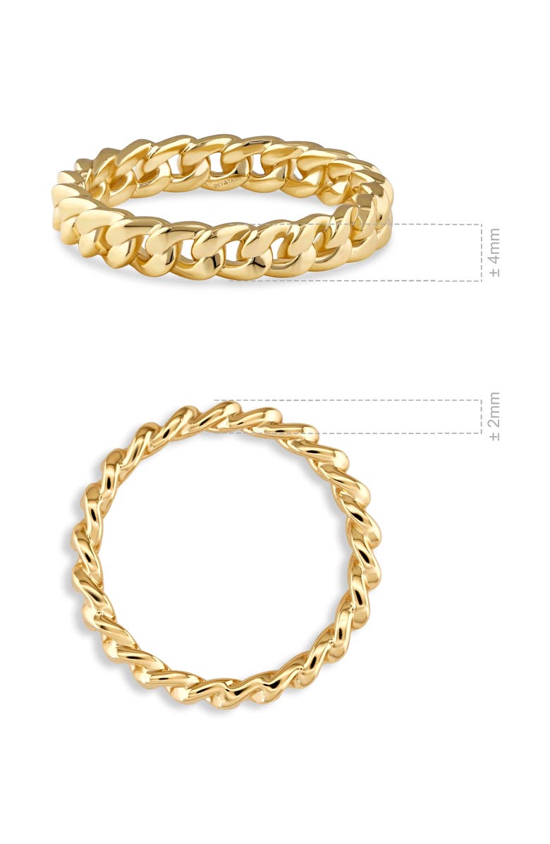 DEVATA Cuban Link Ring in Gold Plated Sterling Silver, Alternate, color, Yellow Gold