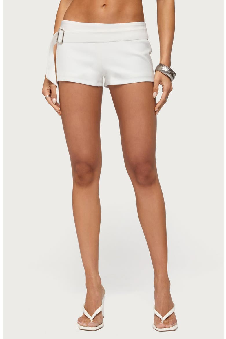 Freyan Belted Micro Shorts, Main, color, WHITE