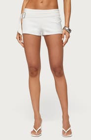 EDIKTED Freyan Belted Micro Shorts