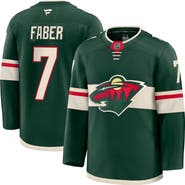 FANATICS Men's Fanatics Brock Faber Green Minnesota Wild Anniversary Premium Jersey
