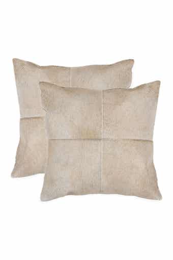 Torino Quattro Cowhide Pillow - Set of 2 - 18"x18" - Natural