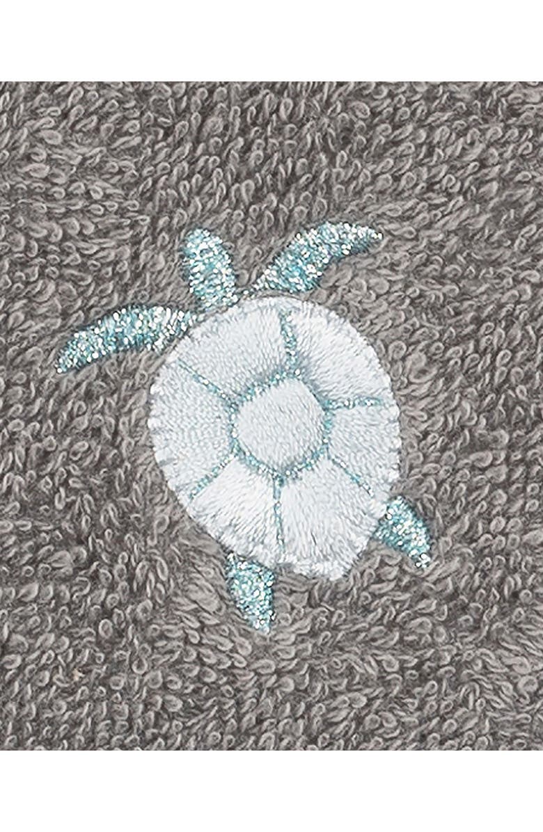 Linum Home Textiles Ava Embellished Washcloth - Set of 2 - Dark Gray, Alternate, color,