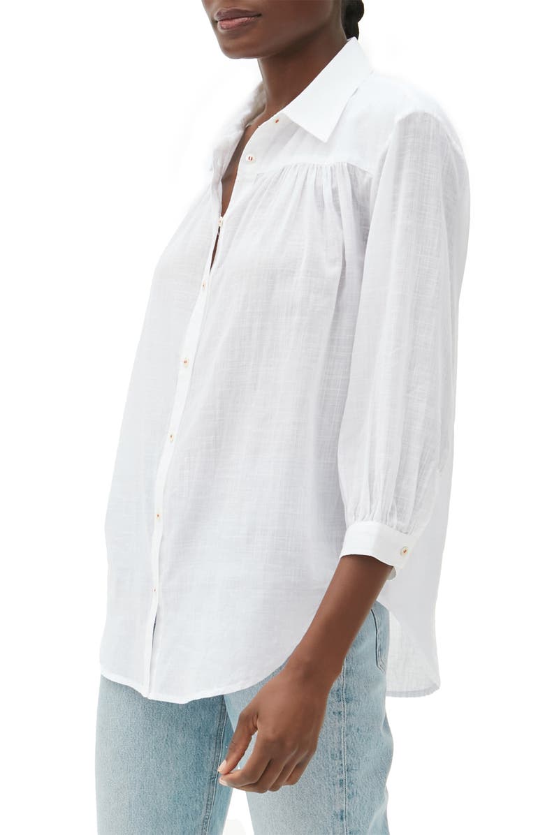 Michael Stars Robyn Cotton Button-Up Shirt, Alternate, color, 