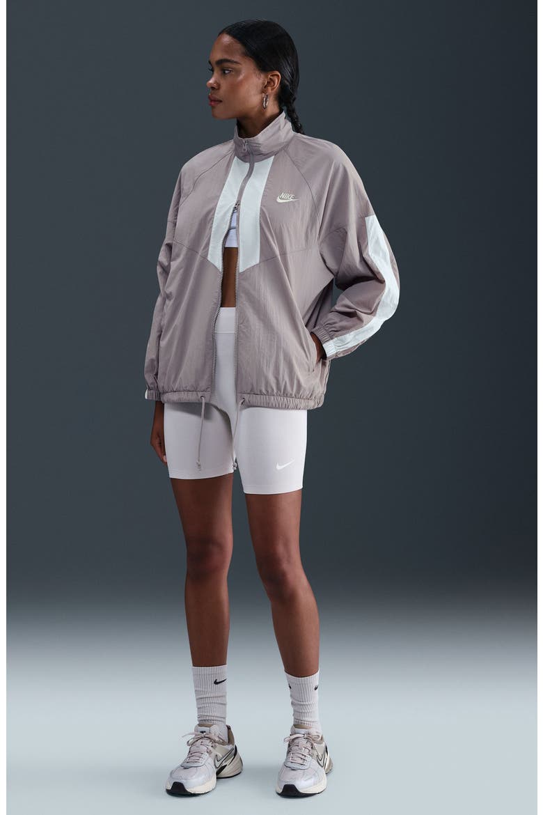 Sportwear Windrunner Oversize Jacket, Alternate, color, CLEAR GRAY, SAIL
