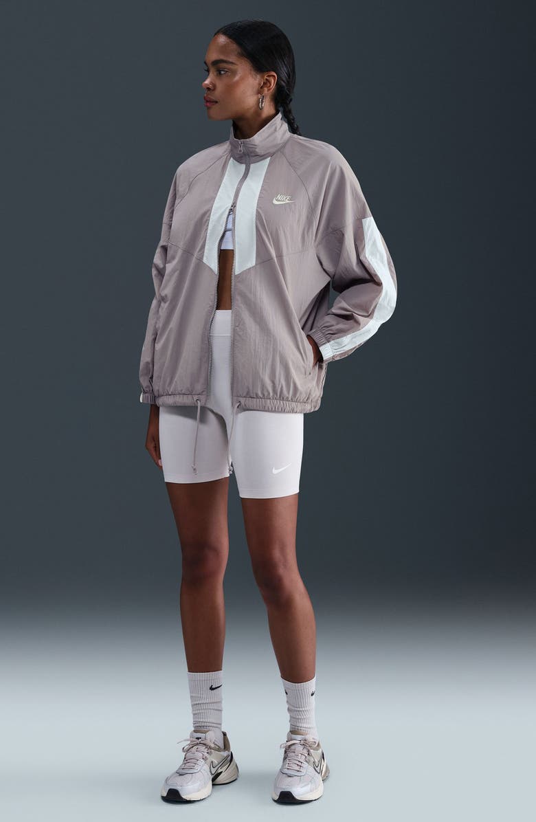 Nike Sportwear Windrunner Oversize Jacket, Alternate, color, Clear Gray, Sail