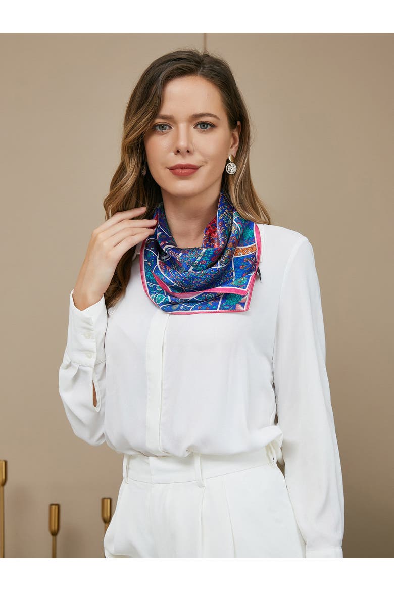 100% Mulberry Silk Scarf, Alternate, color, Multi