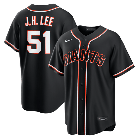 Men's Nike Jung Hoo Lee San Francisco Giants Fashion Replica Black Out Jersey