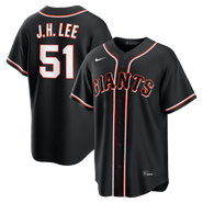 Nike Men's Nike Jung Hoo Lee San Francisco Giants Fashion Replica Black Out Jersey