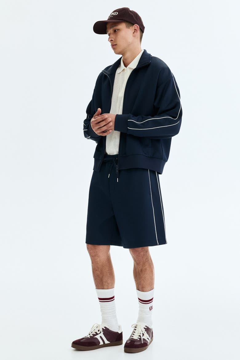 Relaxed-fit Scuba Knit Track Jacket, Alternate, color, Navy blue