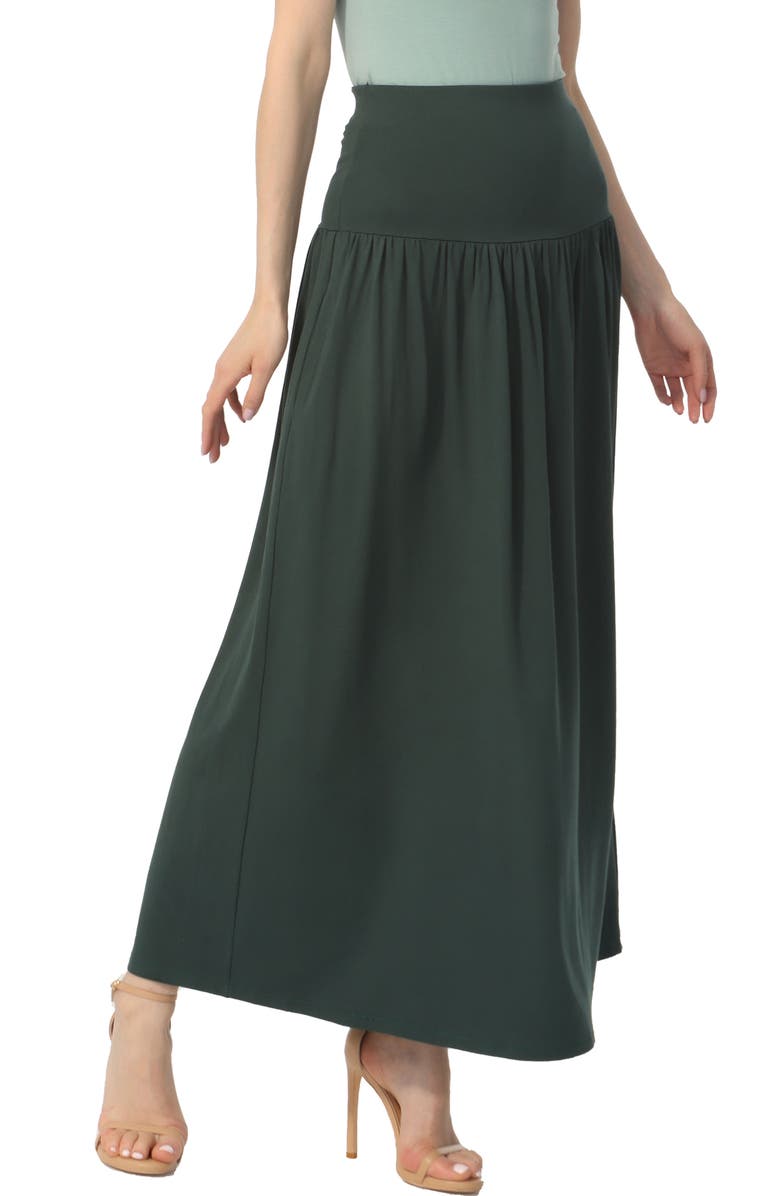 Kimi & Kai Women's Tiered Maxi Skirt, Alternate, color, Forest Green
