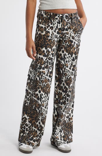 Ptcl Wide Leg Cargo Pants In Leopard