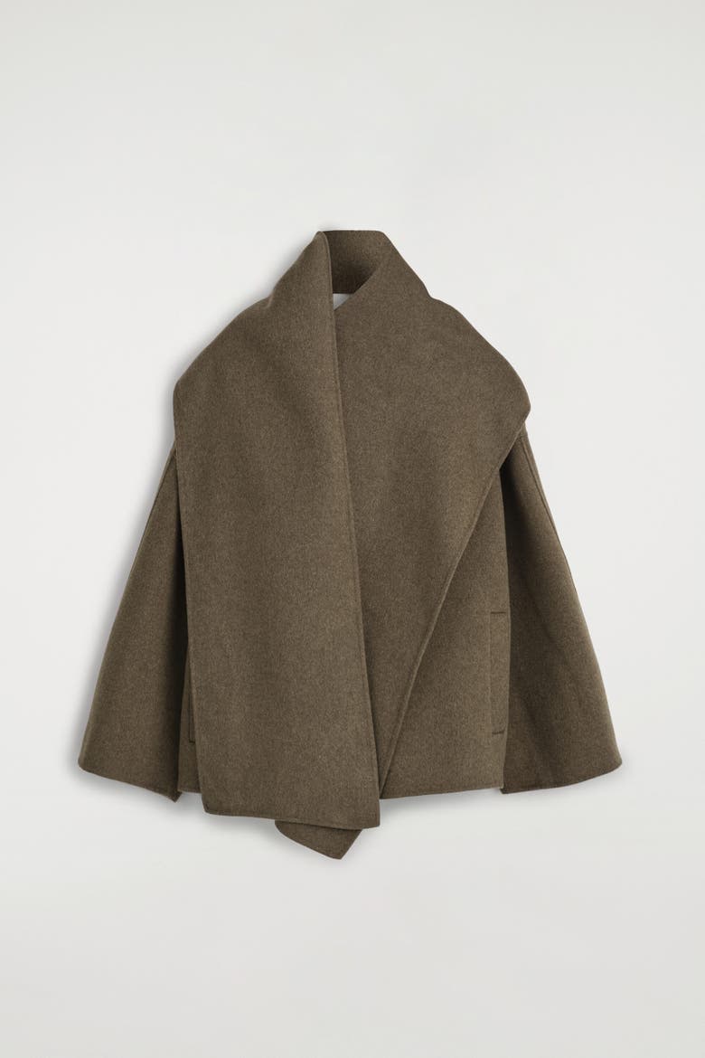 Scarf Jacket, Alternate, color, BROWN