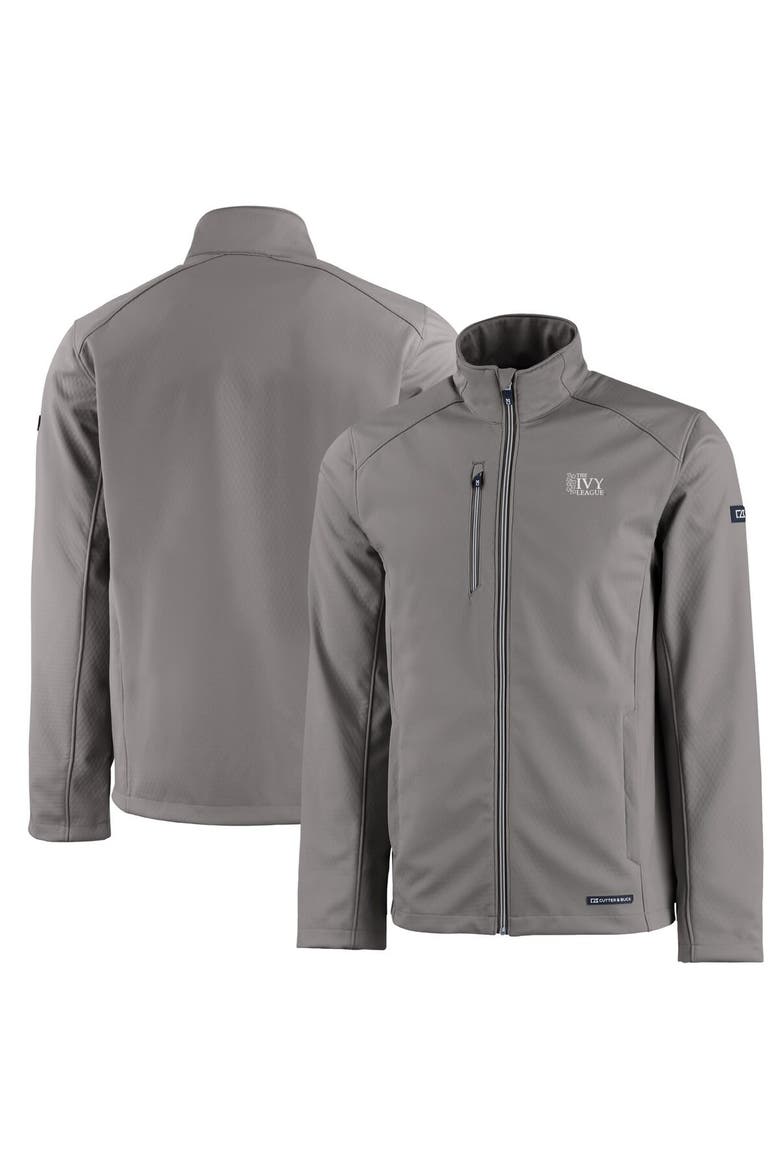 Men's Cutter & Buck  Gray Ivy League Evoke Eco Softshell Recycled Full-Zip Jacket, Main, color, Gray