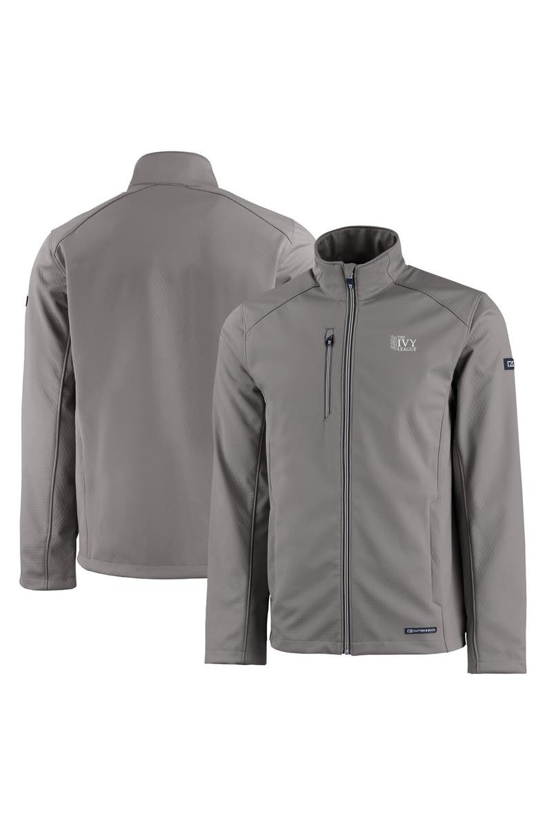 Cutter & Buck Men's Cutter & Buck Gray Ivy League Evoke Eco Softshell Recycled Full-Zip Jacket, Main, color,