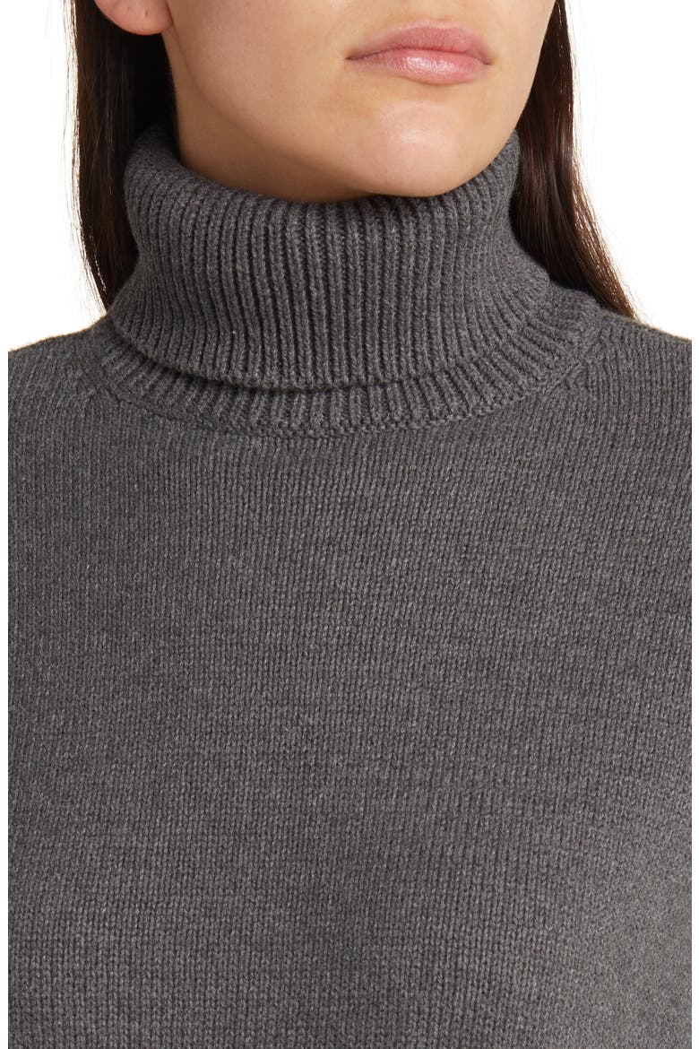 Rib Turtleneck Sweater, Alternate, color, HEATHER GRAPHITE