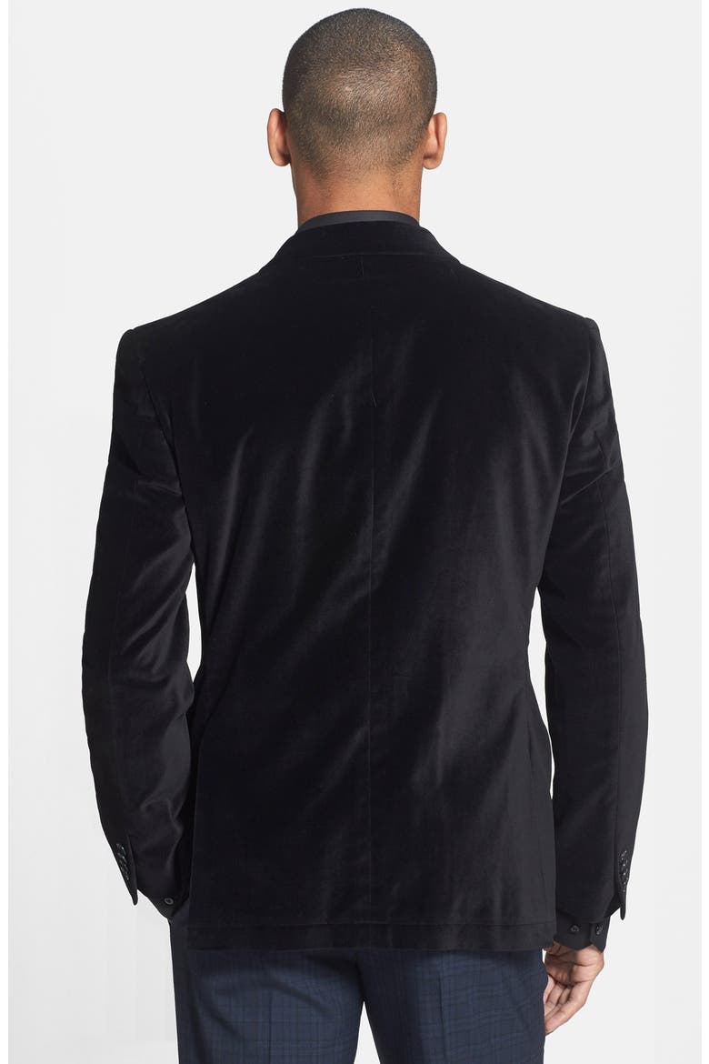 Black Velvet Blazer, Alternate, color, BLACK