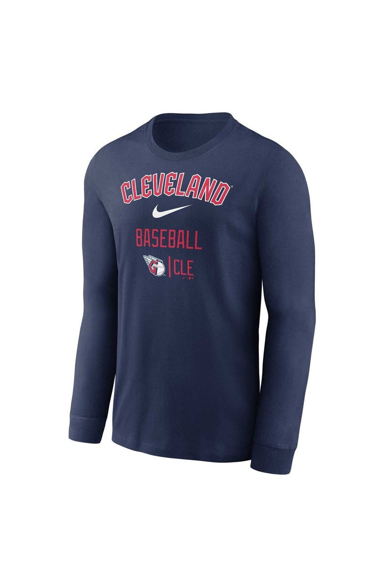 Nike Men's Nike Navy Cleveland Guardians Tri Code Diamond Long Sleeve T-Shirt, Alternate, color, 