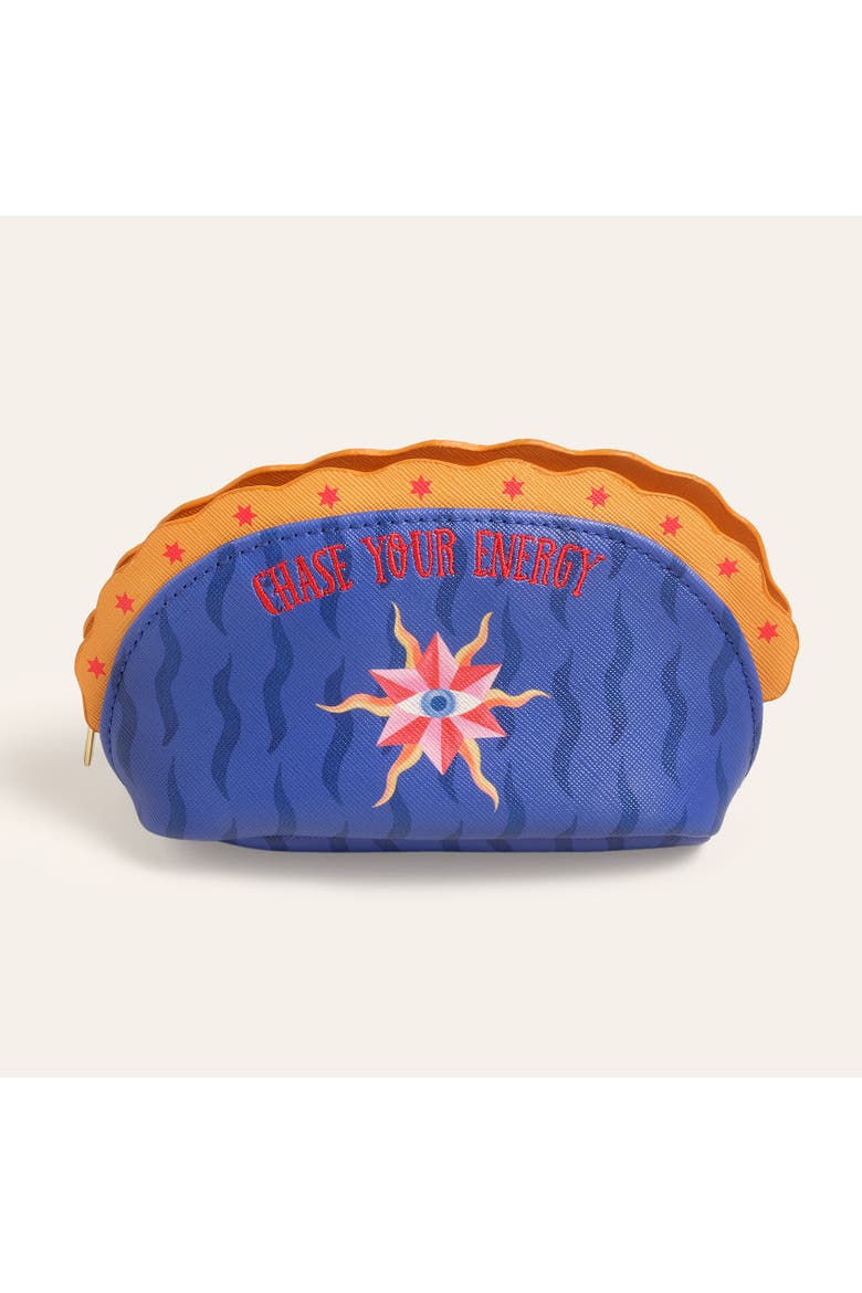 Meilin Makeup Bag 7" x 4" Travel Essential, Main, color, Red - Navy