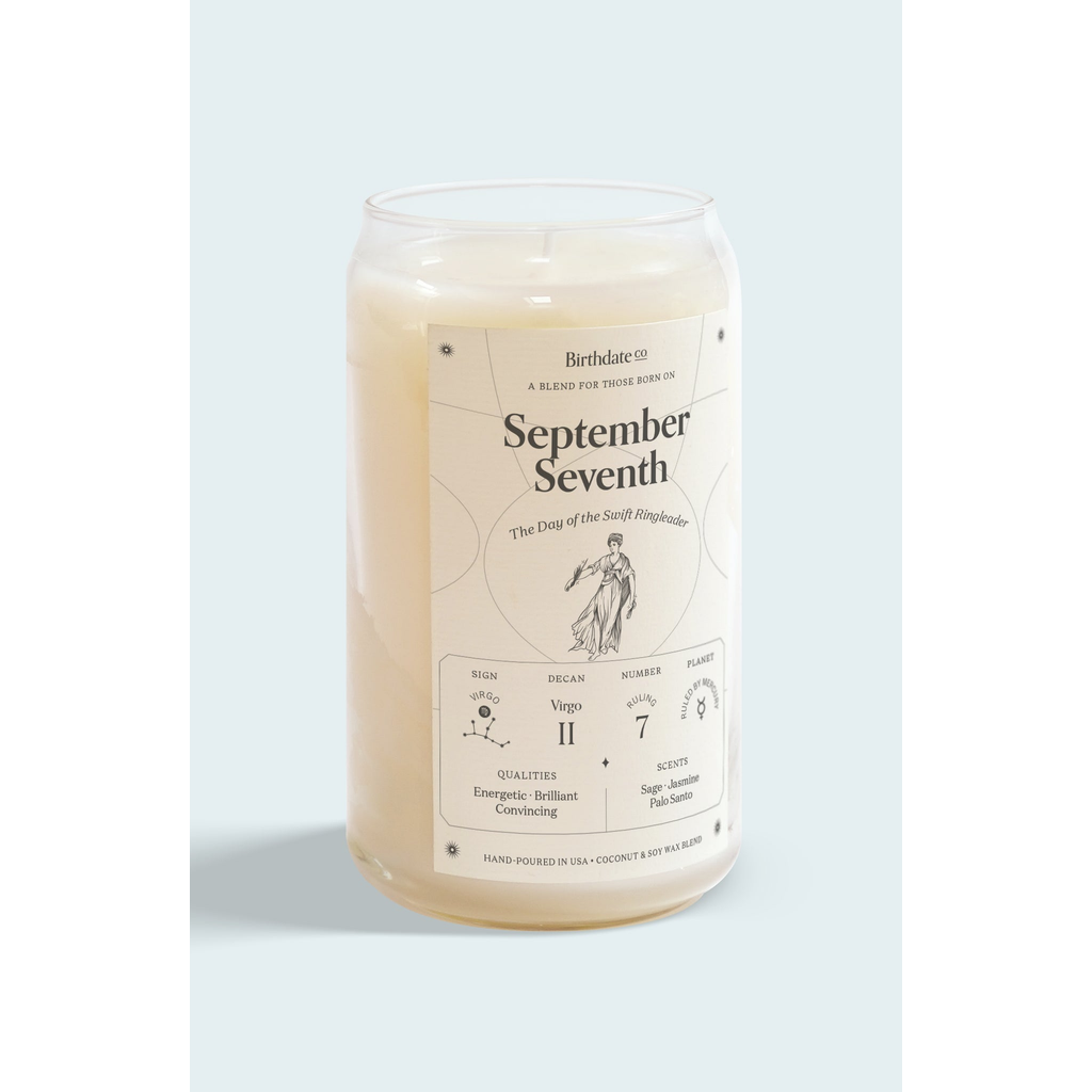 Birthdate Co. The September Birthday Candle In September 7th