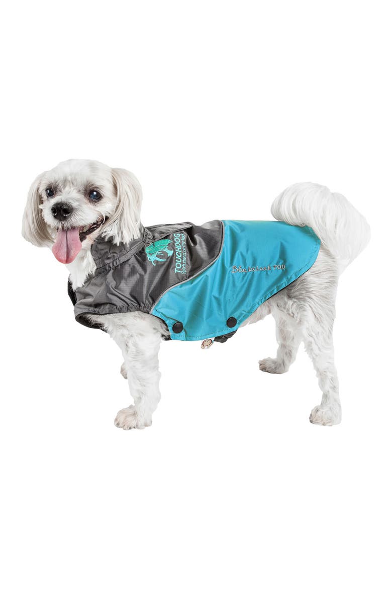 Touchdog Subzero-Storm Waterproof 3M Reflective Dog Coat, Alternate, color, SKY BLUE AND BLACK