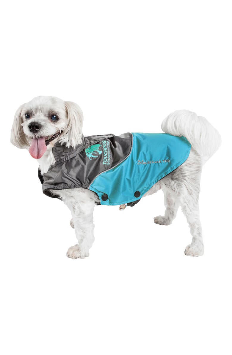 PET LIFE Touchdog Subzero-Storm Waterproof 3M Reflective Dog Coat, Alternate, color, Sky Blue And Black